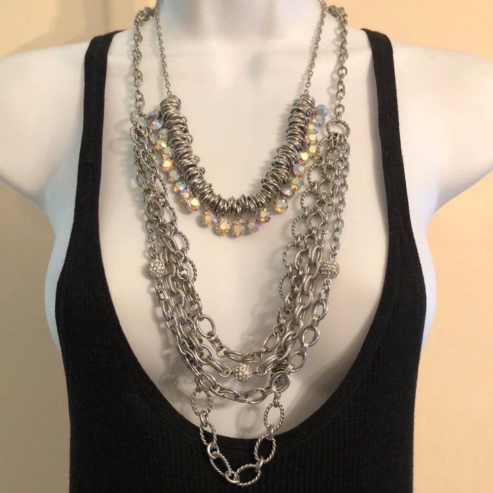 Curated Bundle Statement Look Silver Tone Chain N… - image 1